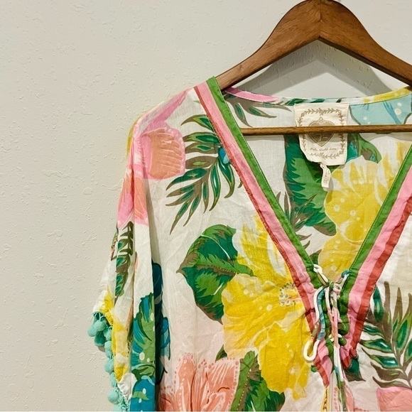 Z&L Europe Tropical Floral Pom Pom Swim Cover - Picture 3 of 10